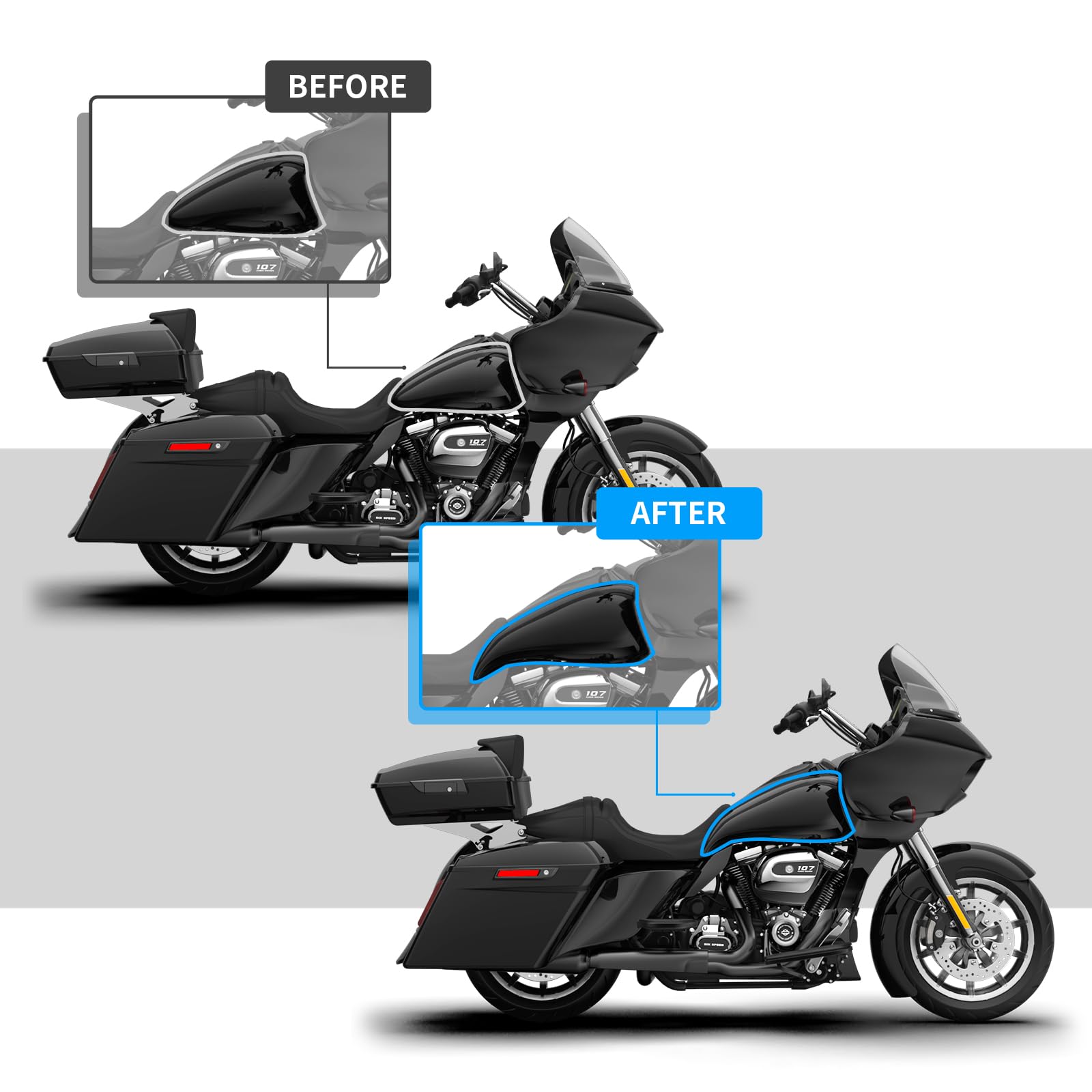 Amazon | US Stock Moto Onfire ストレッチタンクカバー ガロン燃料